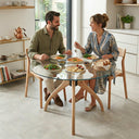 Curvella Glass Round Dining Table – 3-Leg
