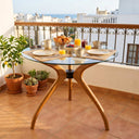 Curvella Glass Round Dining Table – 3-Leg