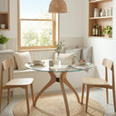 Curvella Glass Round Dining Table – 3-Leg