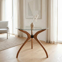 Curvella Glass Round Dining Table – 3-Leg
