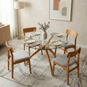 Curvella Glass Round Dining Table – 3-Leg