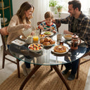 Curvella Glass Round Dining Table – 3-Leg