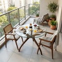Curvella Glass Round Dining Table – 3-Leg