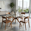 Curvella Glass Round Dining Table – 3-Leg