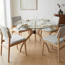 Curvella Glass Round Dining Table – 3-Leg