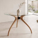Curvella Glass Round Dining Table – 3-Leg