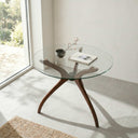 Curvella Glass Round Dining Table – 3-Leg