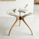 Curvella Glass Round Dining Table – 3-Leg