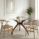 Curvella Glass Round Dining Table – 3-Leg