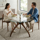 Curvella Glass Round Dining Table – 3-Leg