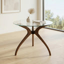 Curvella Glass Round Dining Table – 3-Leg