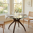 Curvella Glass Round Dining Table – 4-Leg
