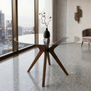 Butterfly Glass Round Dining Table – 4-Leg