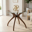 Curvella Glass Round Dining Table – 4-Leg