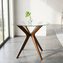 Butterfly Glass Round Dining Table – 4-Leg