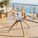 Curvella Glass Round Dining Table – 4-Leg