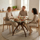 Curvella Glass Round Dining Table – 4-Leg