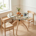 Curvella Glass Round Dining Table – 4-Leg