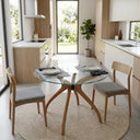 Curvella Glass Round Dining Table – 4-Leg
