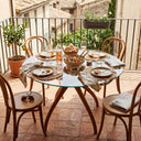 Curvella Glass Round Dining Table – 4-Leg