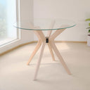 Butterfly Glass Round Dining Table – 4-Leg