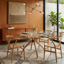 Curvella Glass Round Dining Table – 4-Leg