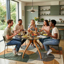 Curvella Glass Round Dining Table – 4-Leg