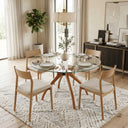 Curvella Glass Round Dining Table – 4-Leg