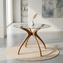 Curvella Glass Round Dining Table – 4-Leg