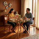 Curvella Glass Round Dining Table – 4-Leg