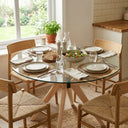 Butterfly Glass Round Dining Table – 4-Leg