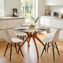 Curvella Glass Round Dining Table – 4-Leg