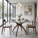 Curvella Glass Round Dining Table – 4-Leg