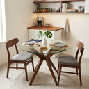 Butterfly Glass Round Dining Table – 4-Leg