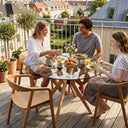 Butterfly Glass Round Dining Table – 4-Leg
