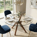 Butterfly Glass Round Dining Table – 4-Leg