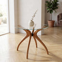 Curvella Glass Round Dining Table – 4-Leg