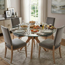Butterfly Glass Round Dining Table – 4-Leg
