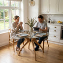 Curvella Glass Round Dining Table – 4-Leg