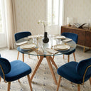 Butterfly Glass Round Dining Table – 4-Leg