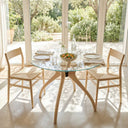 Curvella Glass Round Dining Table – 4-Leg