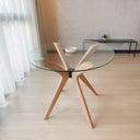 Butterfly Glass Round Dining Table – 4-Leg