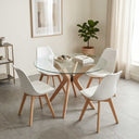 Butterfly Glass Round Dining Table – 4-Leg