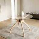 Curvella Glass Round Dining Table – 4-Leg