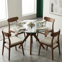 Butterfly Glass Round Dining Table – 4-Leg