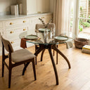 Curvella Glass Round Dining Table – 4-Leg
