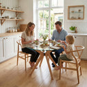 Butterfly Glass Round Dining Table – 4-Leg
