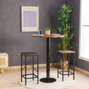 rustic bistro table, solid wood bar height table