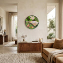 Rustic Solid Wood Wall Clock – Moss Edition