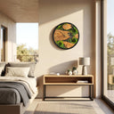 Rustic Solid Wood Wall Clock – Moss Edition
